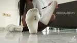 Super sweaty puma pedsocks and Nylon legs . - YouTube